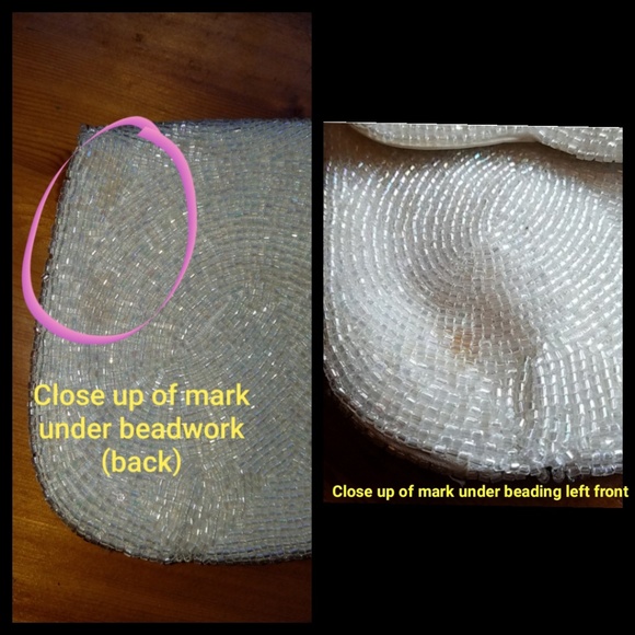 Vintage cream pearlescent beaded purse - Picture 8 of 8